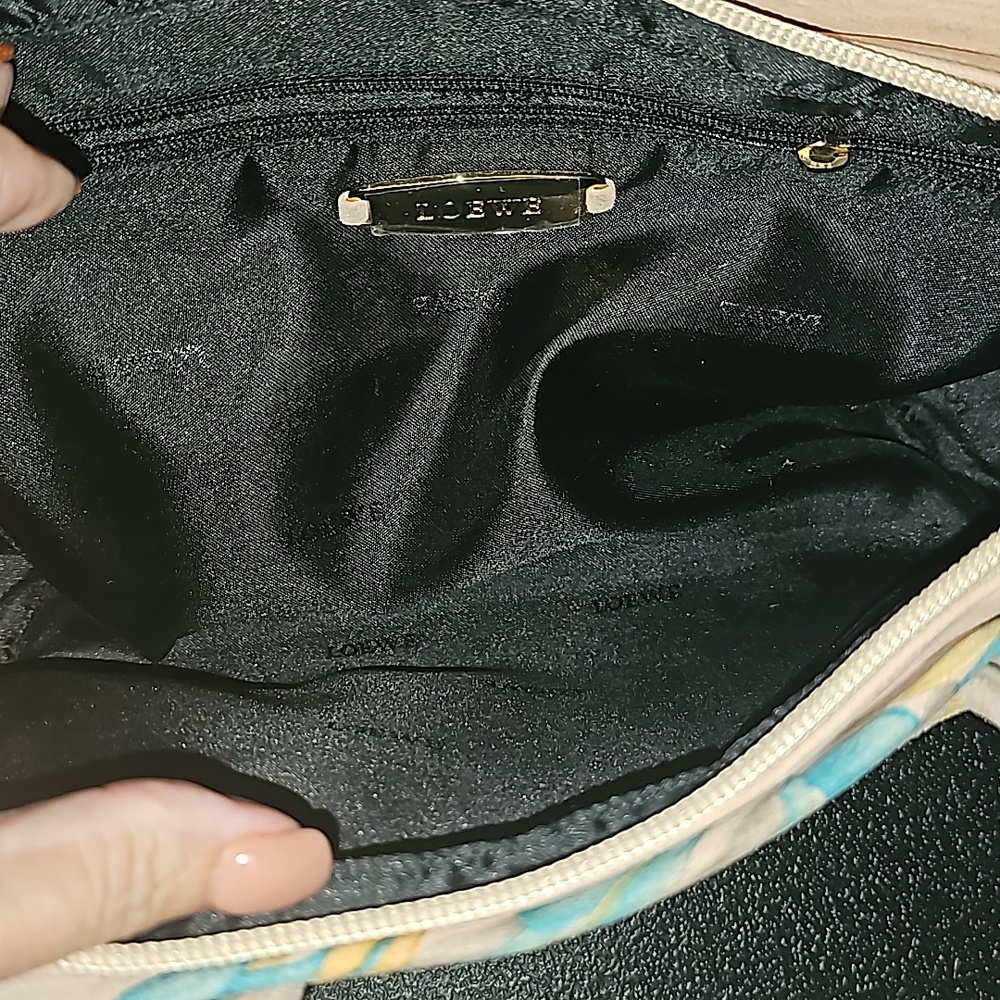 Loewe Rare Damier Teal Pasley  Suede Handbag.. - Picture 5 of 5